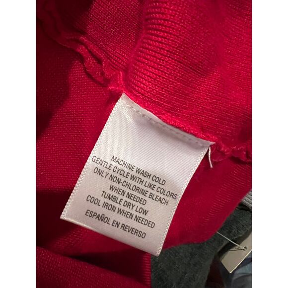 Charter Club Open Front Cardigan Sweater Red XL Petite - Picture 6 of 6